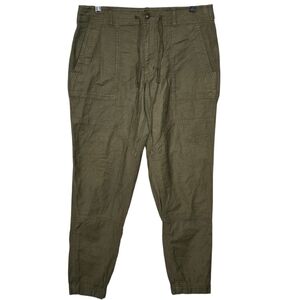 REI Co-op Mens Olive Green Hiking Jogger Pants 34x32 Cotton Stretch Drawstring‎